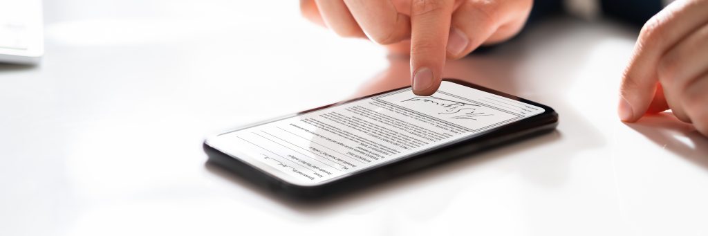 Digital Signature On Contract Document Using A Smartphone